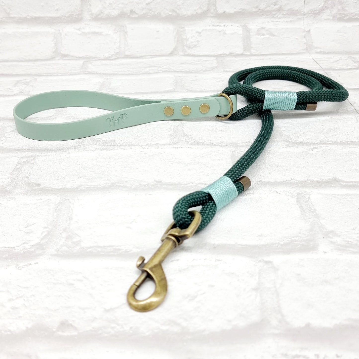 Dark Green & Sage - Classic Rope Dog Lead