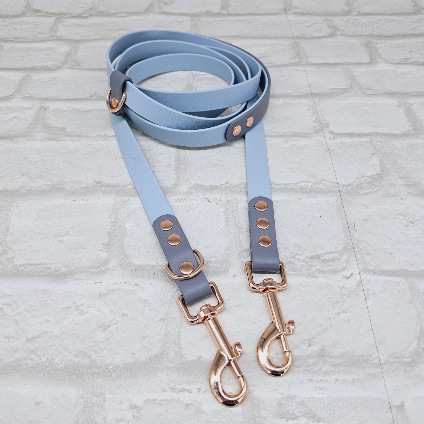 Baby Blue & Grey - Waterproof BioThane© handsfree Dog Training Lead
