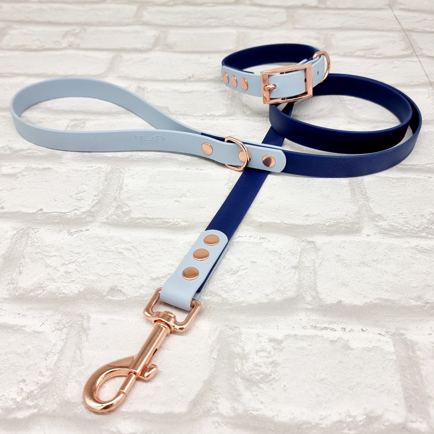 Navy & Baby Blue - Waterproof BioThane© Dog Lead