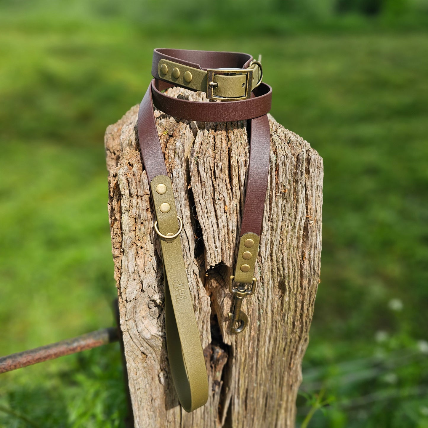 Dark Brown & Olive - Waterproof BioThane© Dog Lead