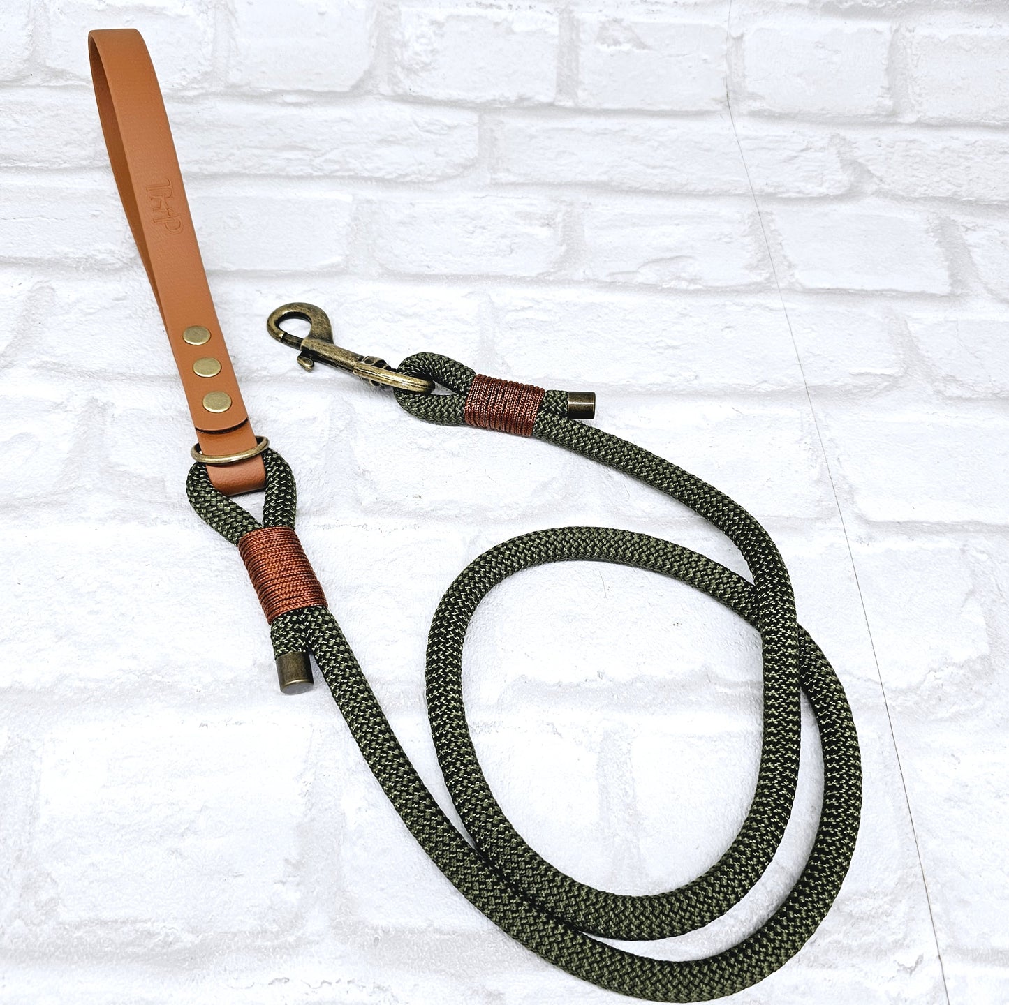 Army Green & Tan - Classic Rope Dog Lead