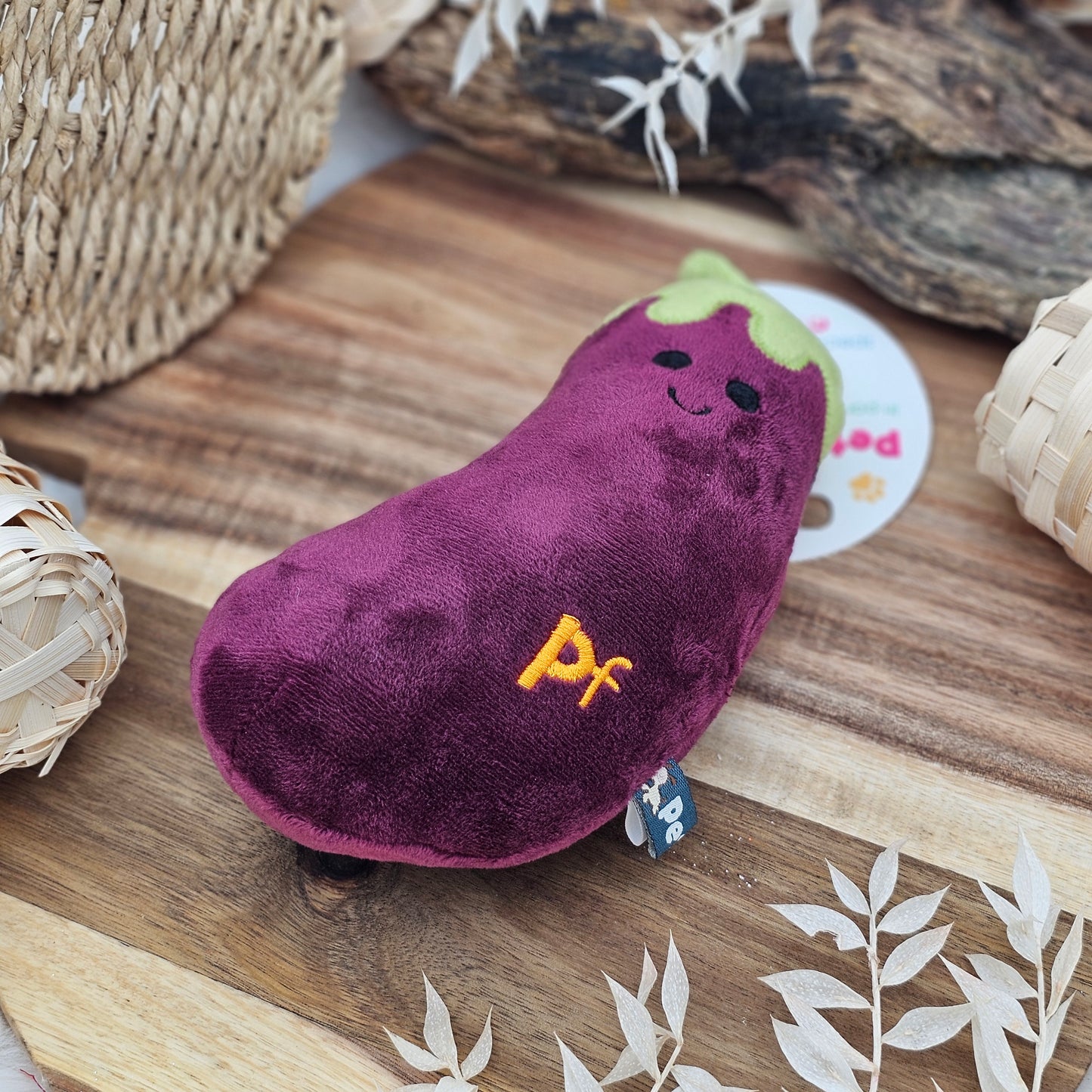 Aubergine Plush Dog Toy