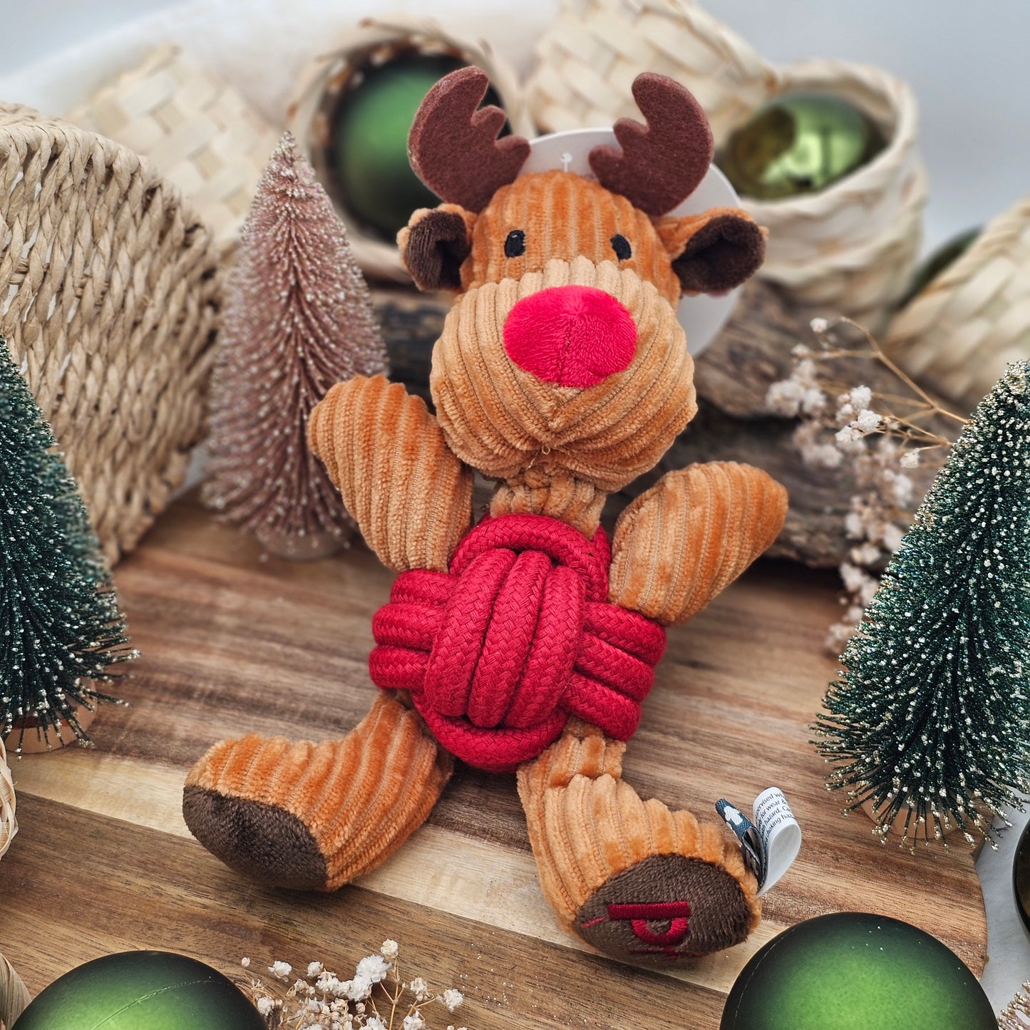 Reindeer Rope Ball & Plush Dog Toy