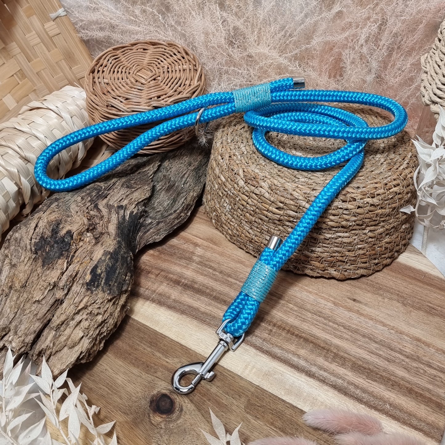 Blue / Turquoise SI (120cm length) Rope Dog Lead
