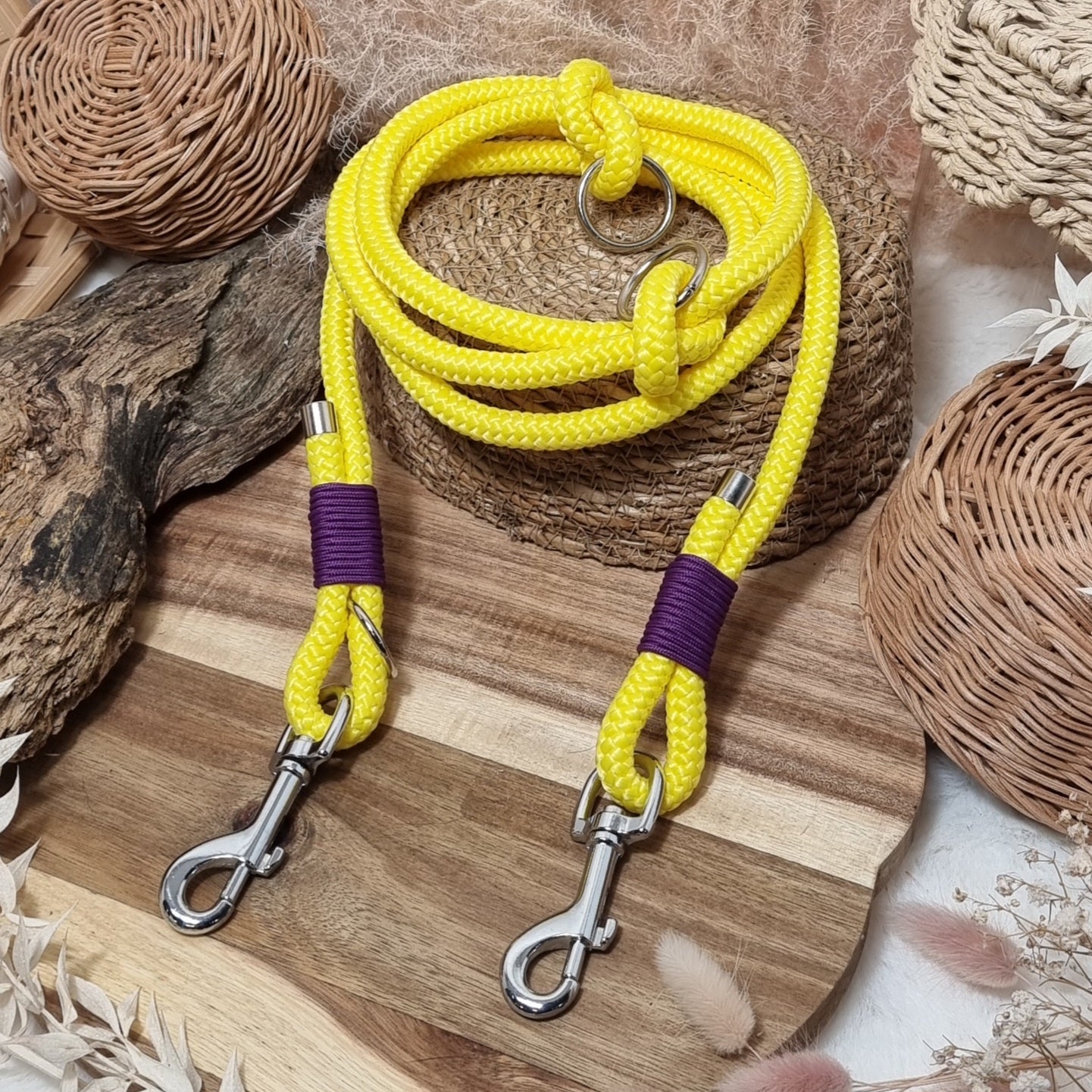 Yellow & Purple - 180cm (6ft) length Rope Training Lead