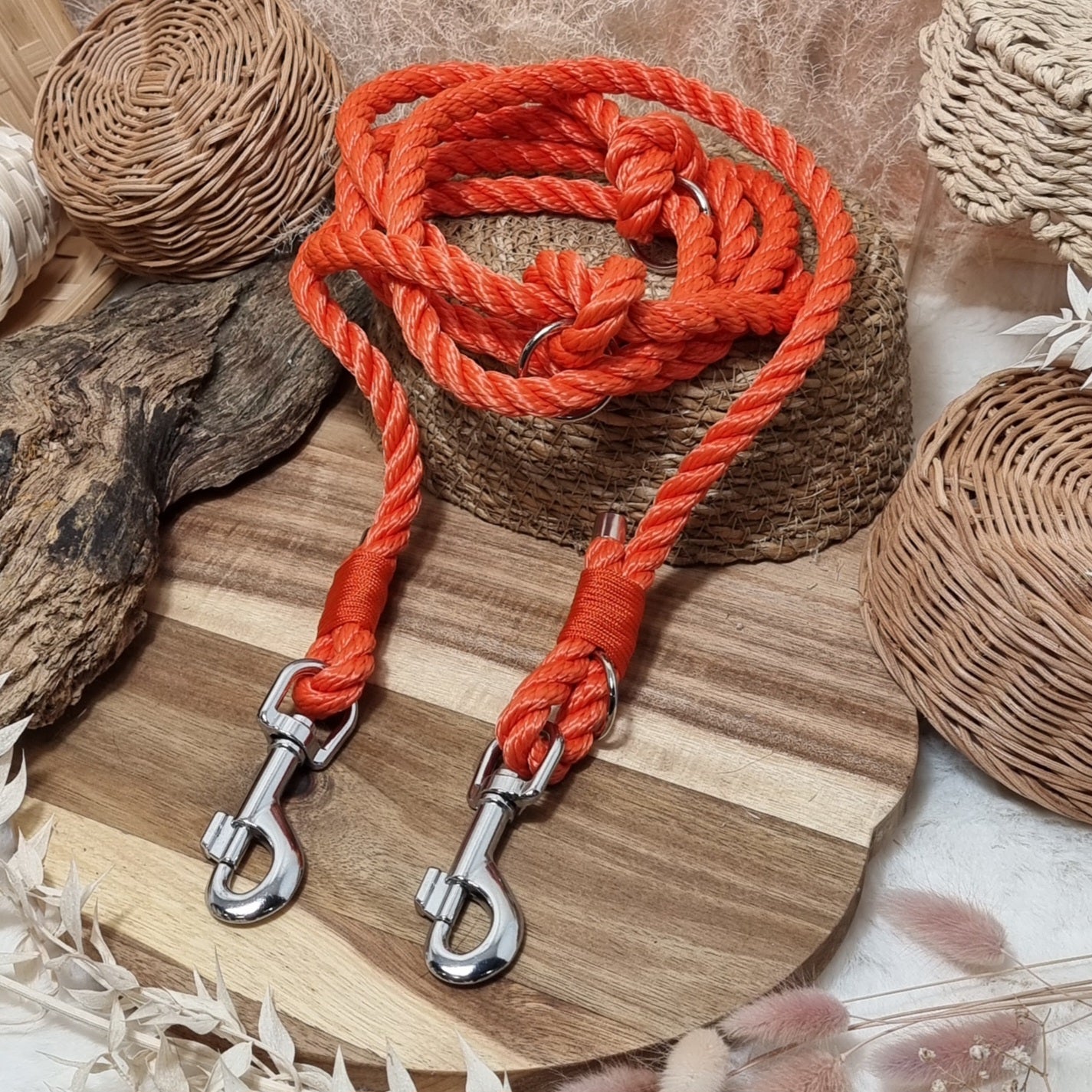 Orange SI - 245cm (8ft) length Rope Training Lead (10mm Rope)