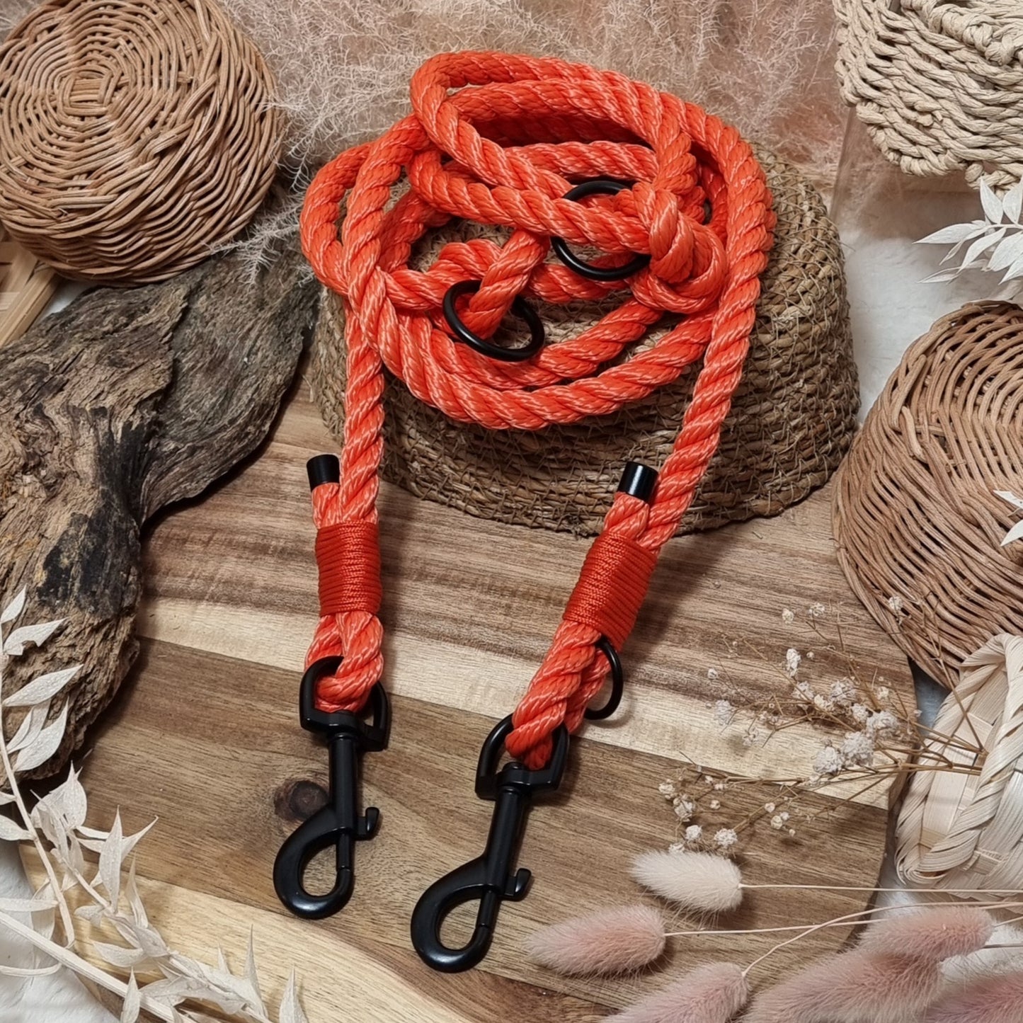 Orange BL - 245cm (8ft) length Rope Training Lead (10mm Rope)