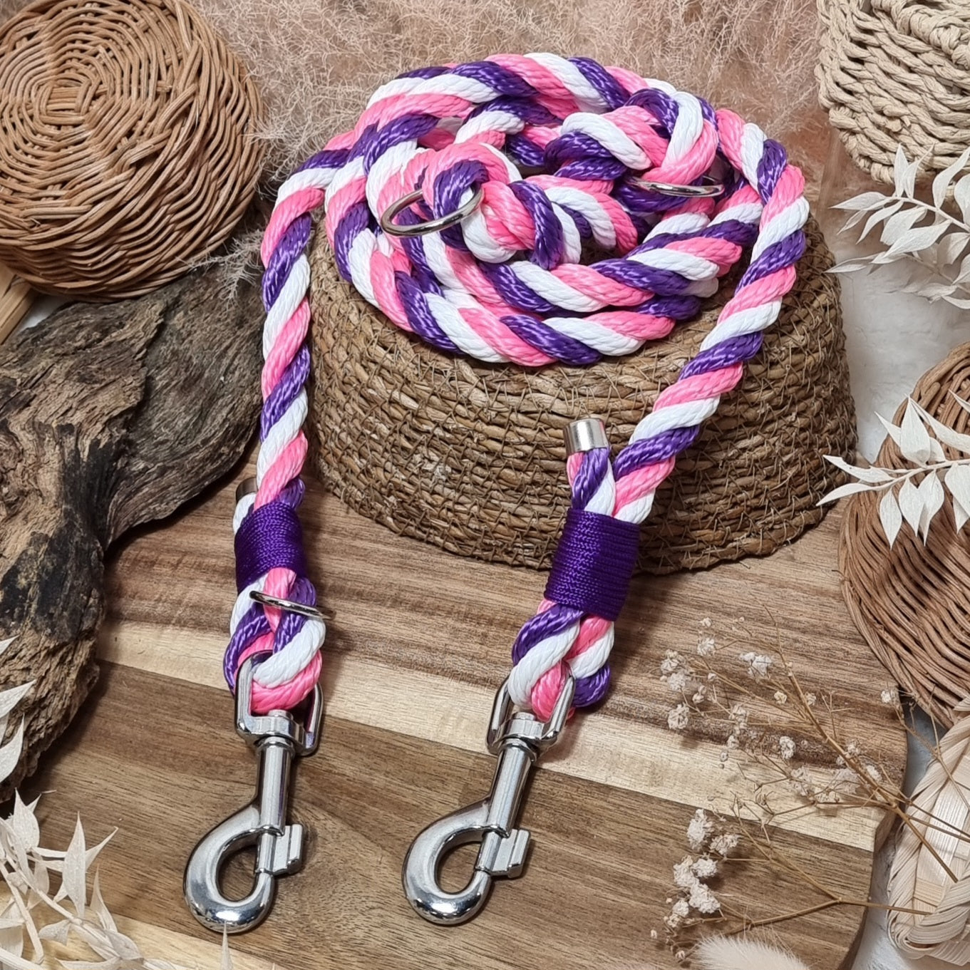 Pony Club - 245cm (8ft) length Rope Training Lead (12mm Rope)