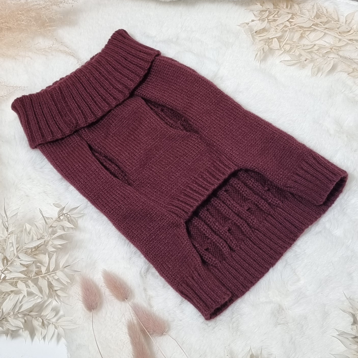 Burgundy - Buster & Beau Dog Jumper - Size Small