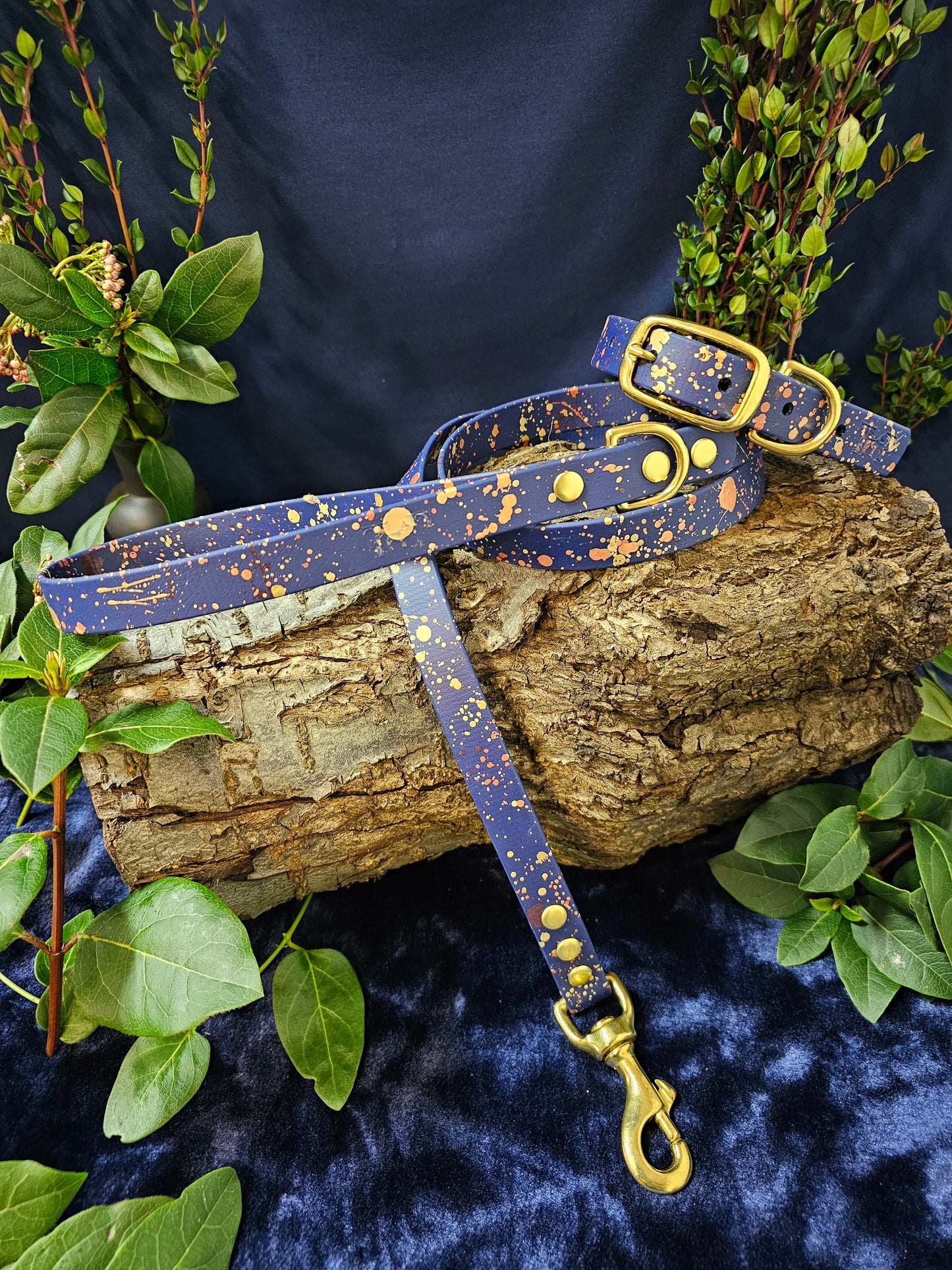 Celestial Navy - Waterproof BioThane© Splatter Dog Lead