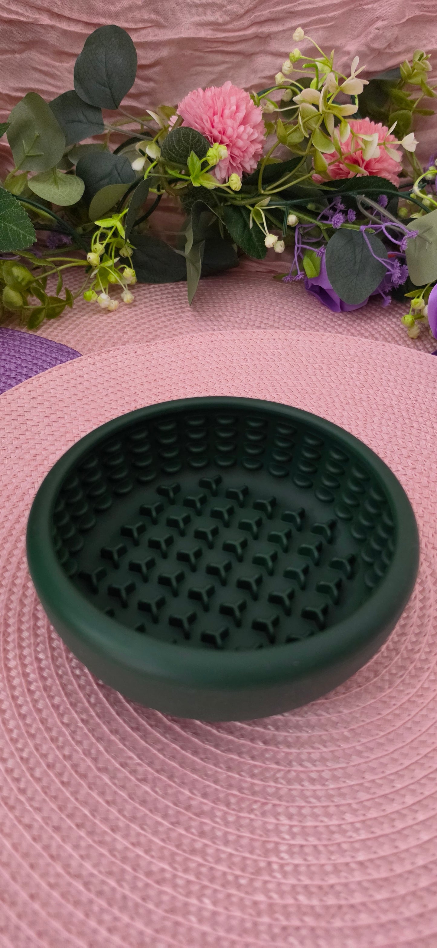 Enrichment Bowl Feeder - Dark Green