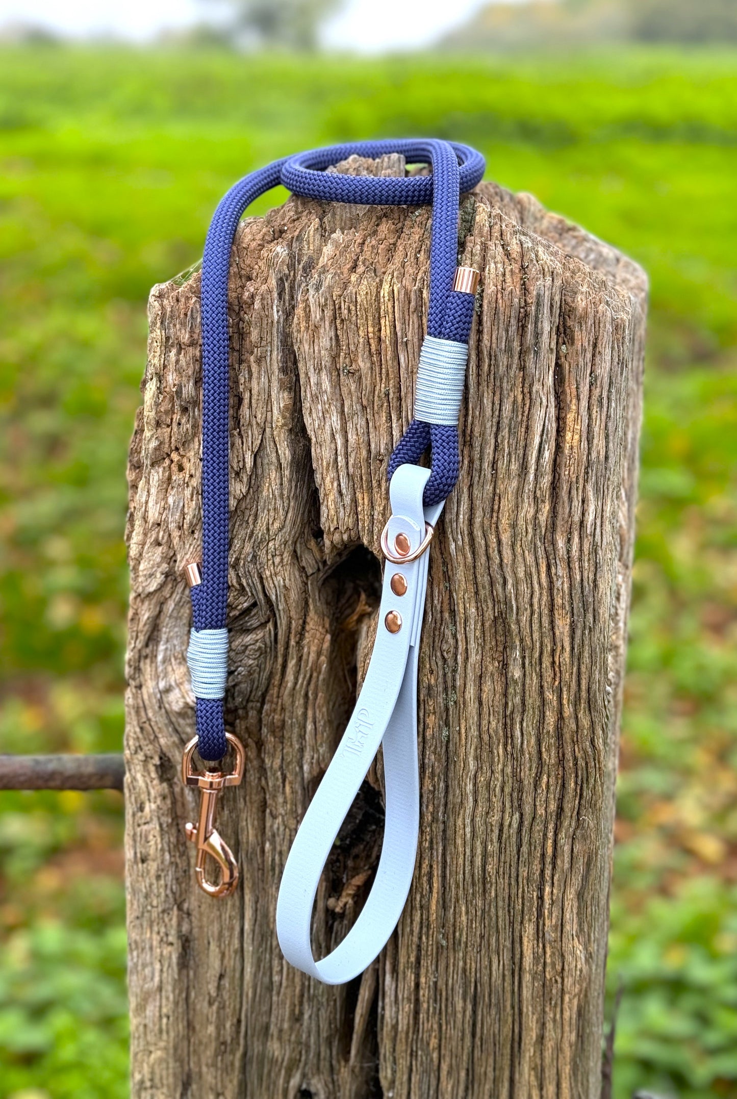 Navy & Baby Blue - Classic Rope Dog Lead