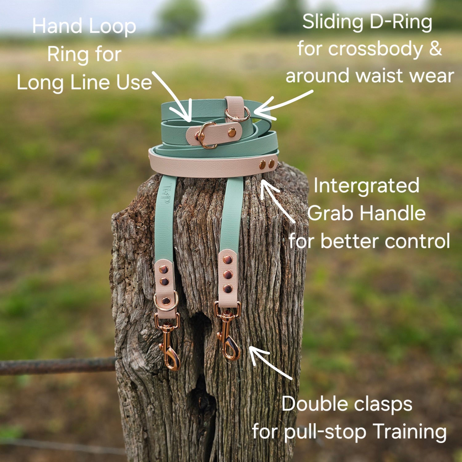 Waterproof BioThane® handsfree Dog Training Leads