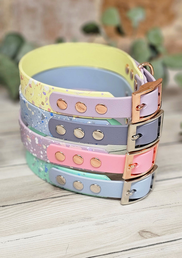 Splattered Biothane Dog Collars