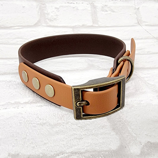 Dark Brown & Tan - Waterproof BioThane© two-coloured Dog Collar
