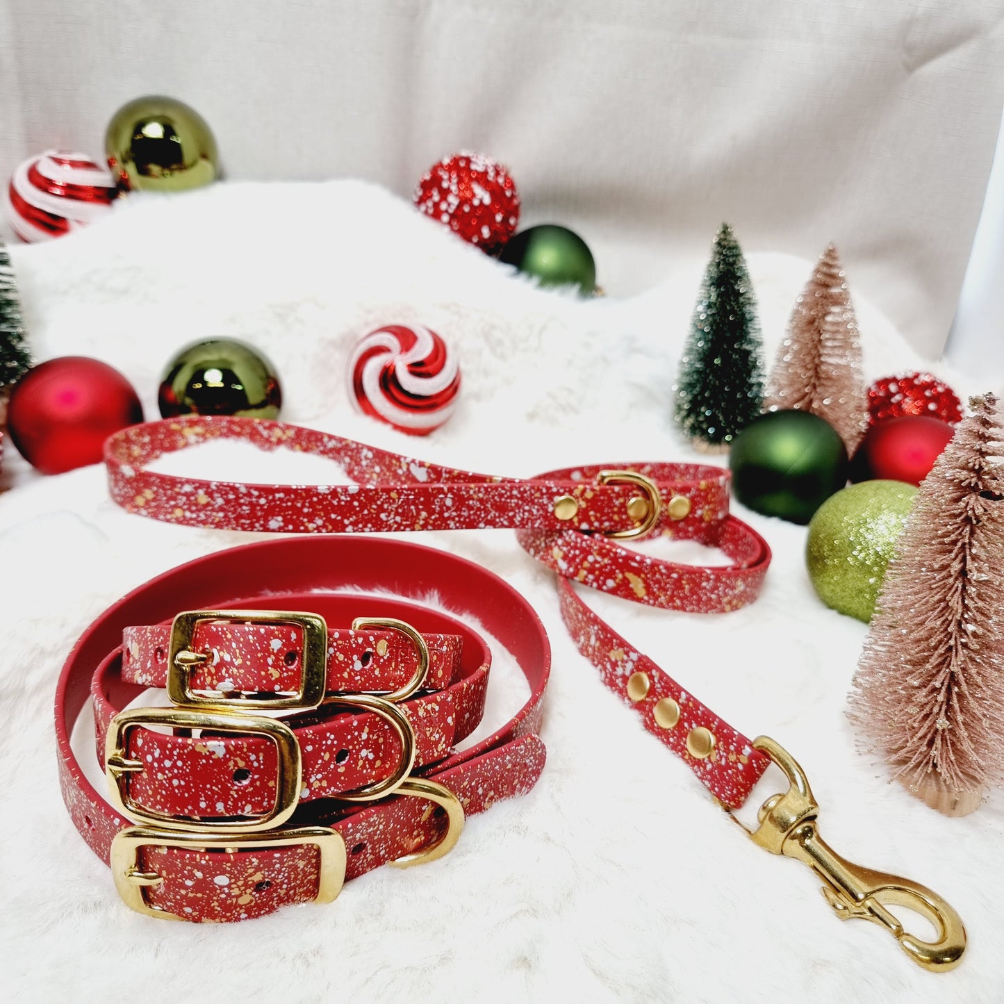 Hollyberry Gold - Biothane Splatter Dog Collar