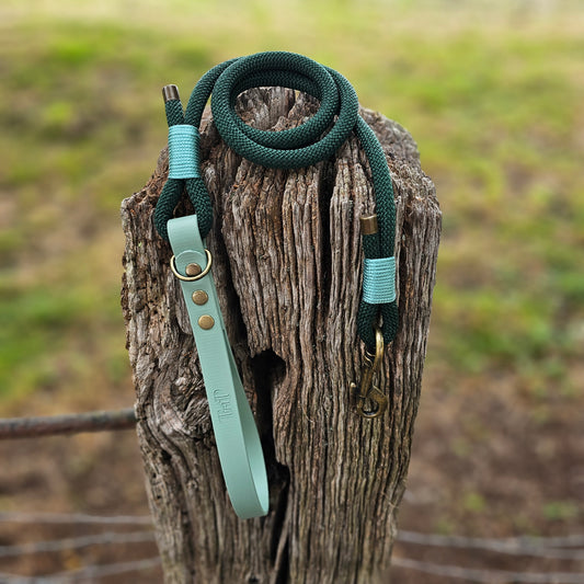 Dark Green & Sage - Classic Rope Dog Lead