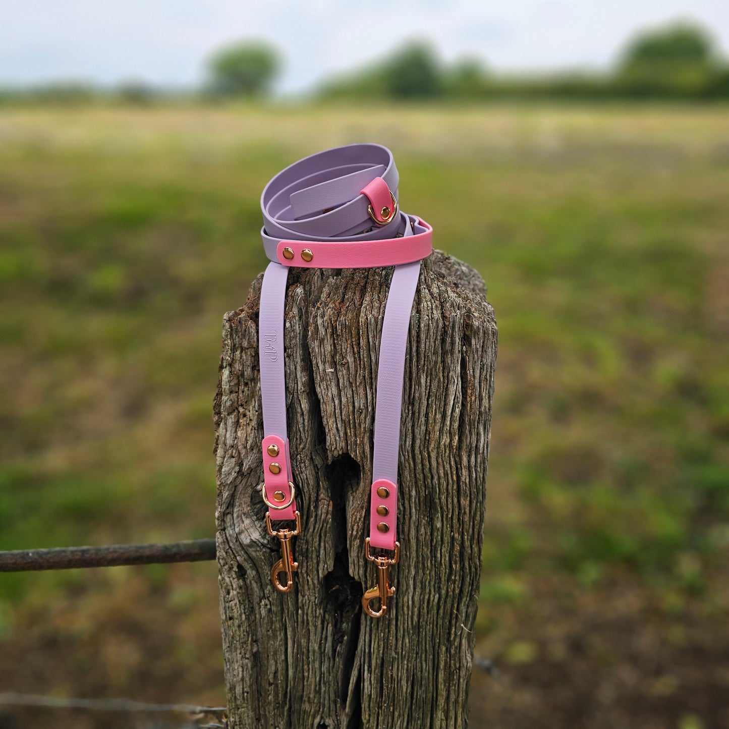 Lilac & Baby Pink - Waterproof BioThane© handsfree Dog Training Lead