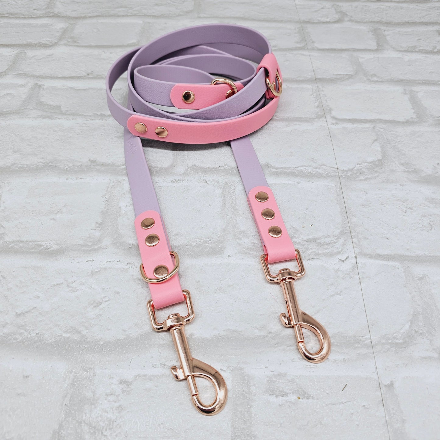 Lilac & Baby Pink - Waterproof BioThane© handsfree Dog Training Lead
