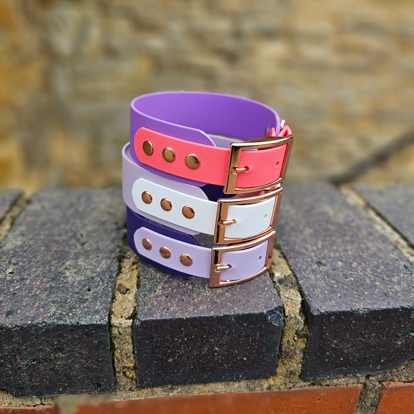 Waterproof BioThane© two-coloured Sighthound wide-fit Dog Collar - Design Your Own