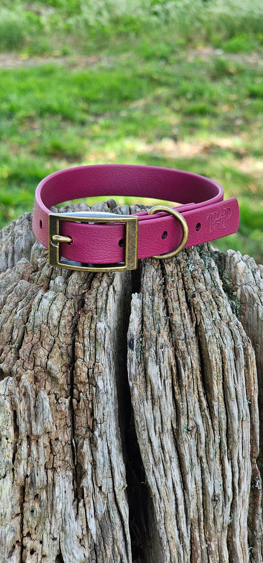 Burgundy - Waterproof BioThane© Dog Collar