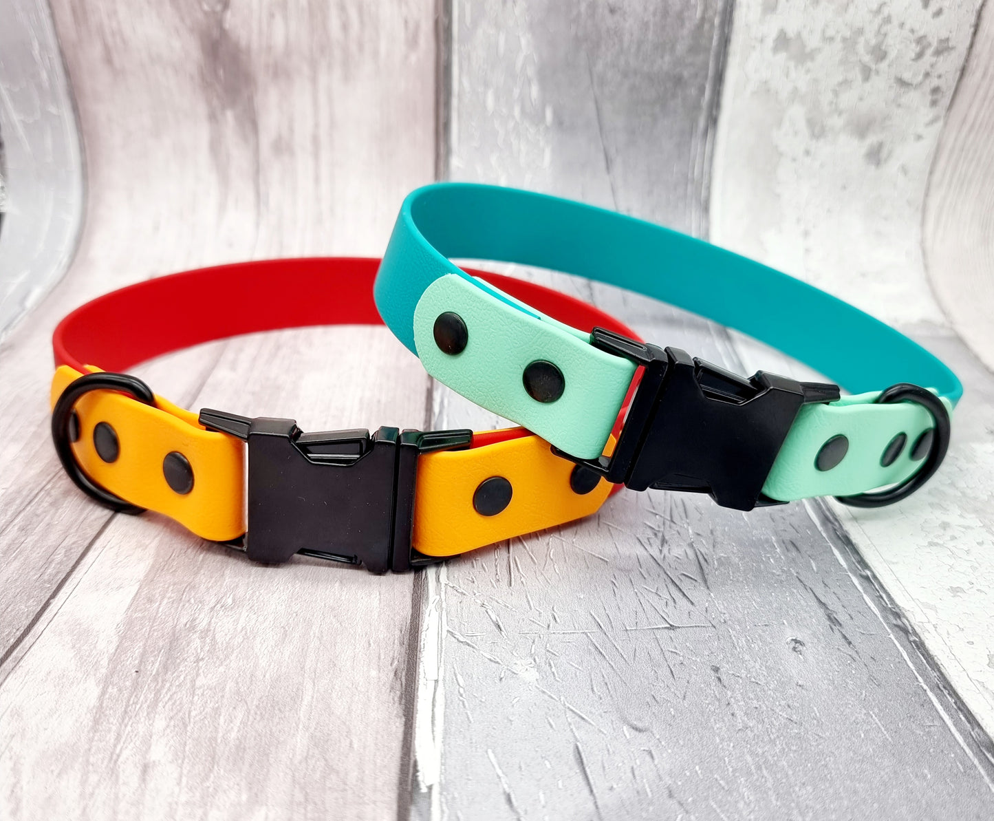 Waterproof BioThane© two-coloured Quick Release Dog Collar - Design Your Own