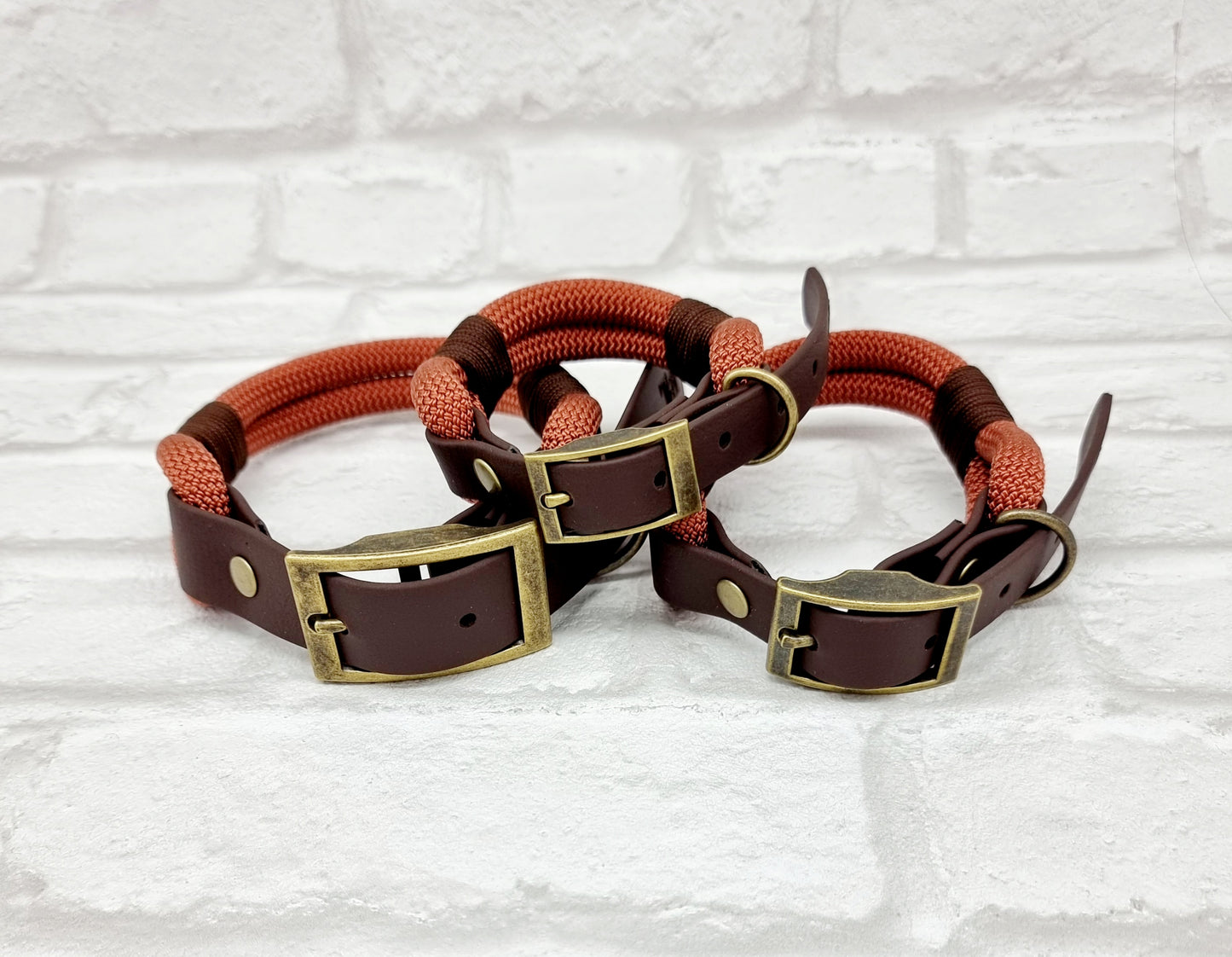 Rust & Dark Brown - Classic Rope Dog Collar