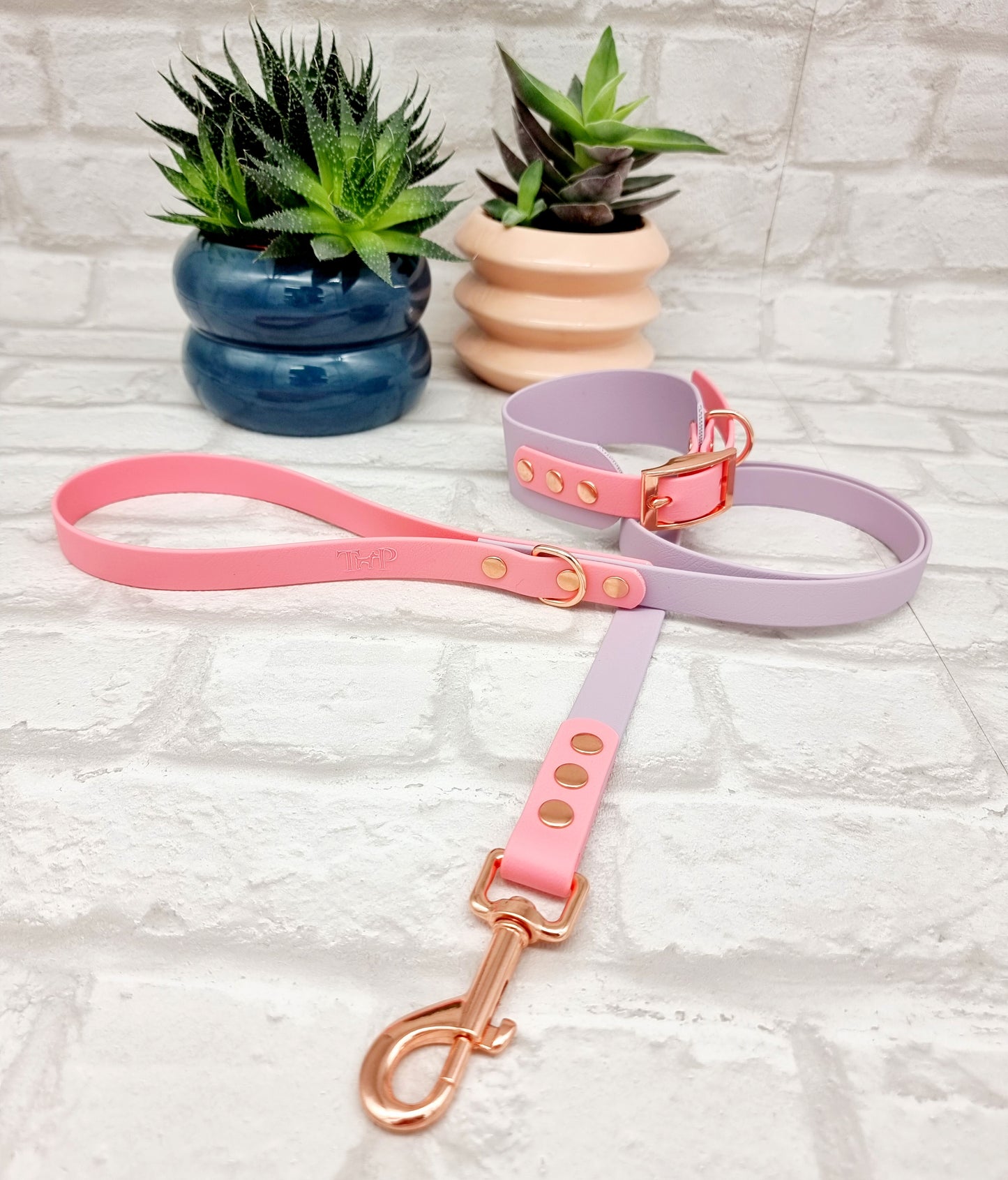 Lilac & Baby Pink - Waterproof BioThane© two-coloured Dog Collar
