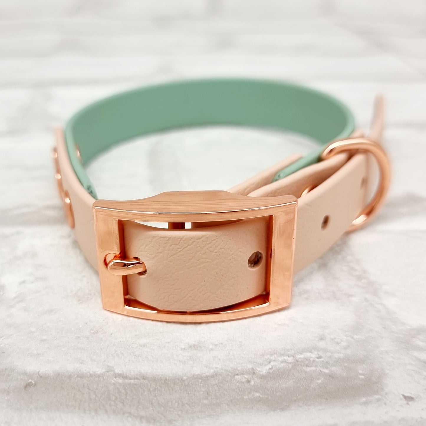 Sage & Powder Pearl - Waterproof BioThane© two-coloured Dog Collar
