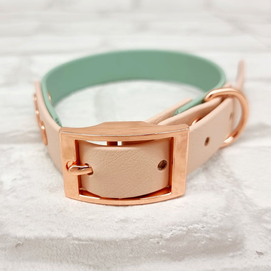 Sage & Powder Pearl - Waterproof BioThane© two-coloured Dog Collar
