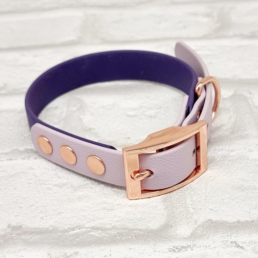 Purple & Lilac - Waterproof BioThane© two-coloured Dog Collar