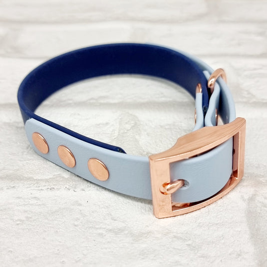 Navy & Baby Blue - Waterproof BioThane© two-coloured Dog Collar