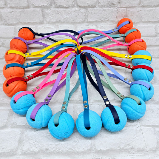 Chuck-It® Ball on Waterproof BioThane® Tug & Launcher Toy