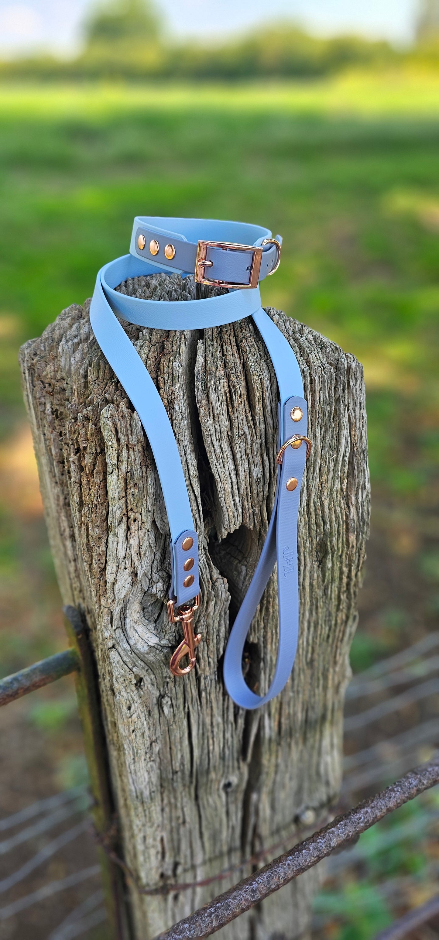 Baby Blue & Grey - Waterproof BioThane© Dog Lead