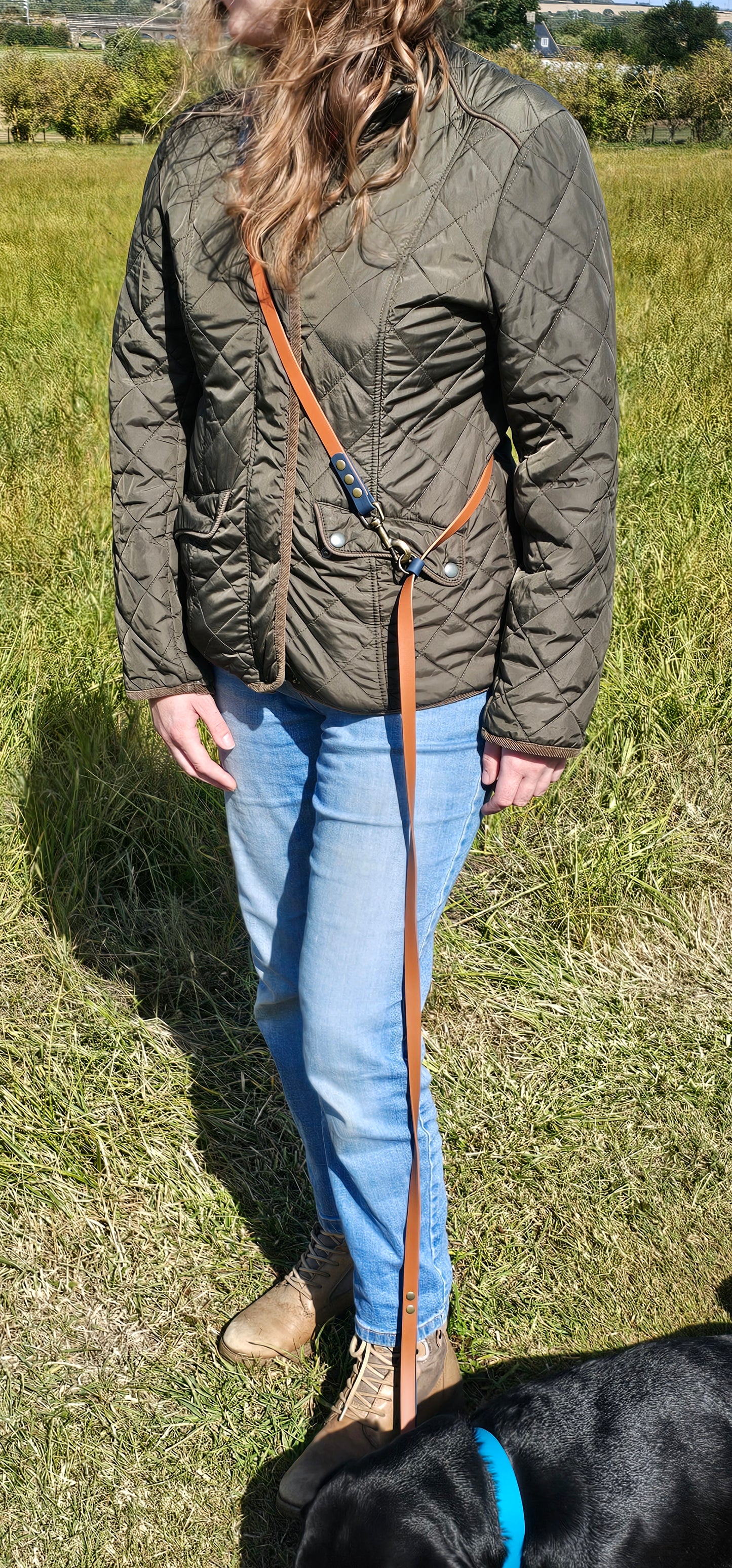 Baby Blue & Grey - Waterproof BioThane© handsfree Dog Training Lead