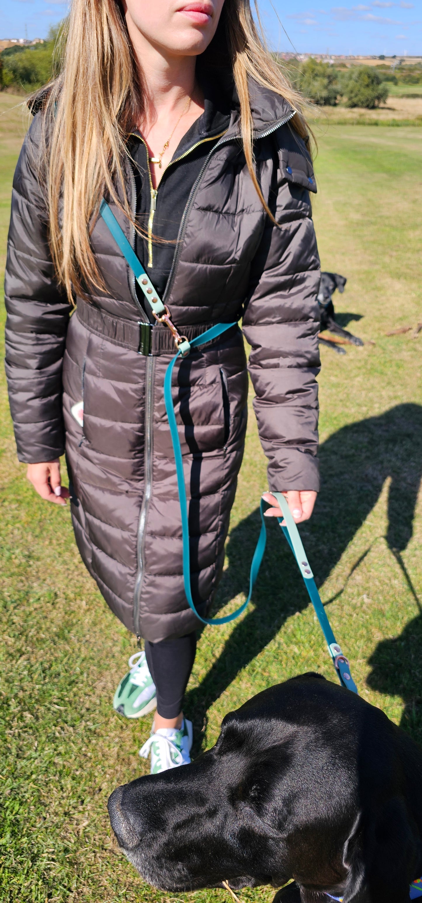 Baby Blue & Grey - Waterproof BioThane© handsfree Dog Training Lead