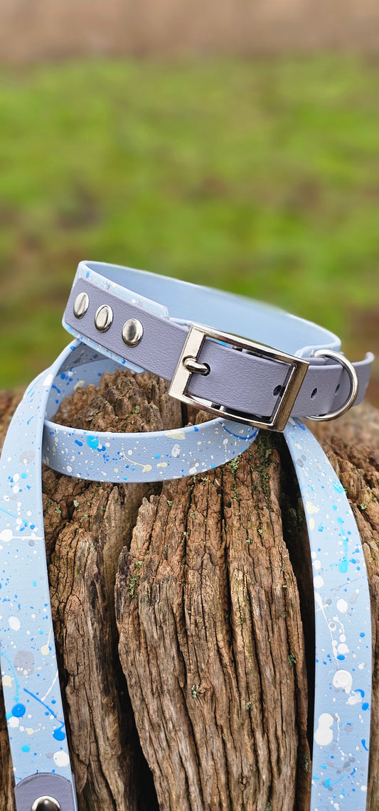 Morning Dew - Waterproof BioThane© Splatter Dog Collar - Pastel Collection