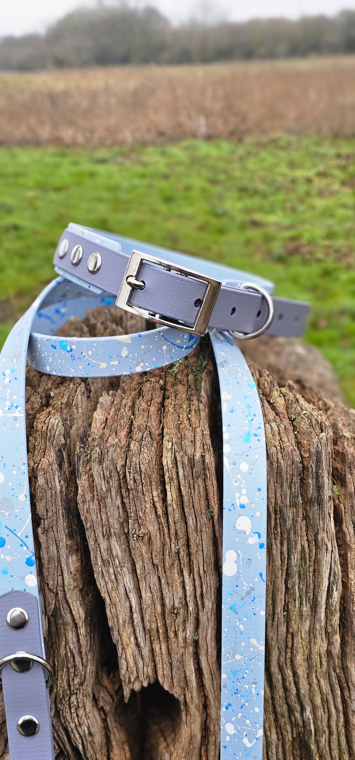 Morning Dew - Waterproof BioThane© Splatter Dog Collar - Pastel Collection