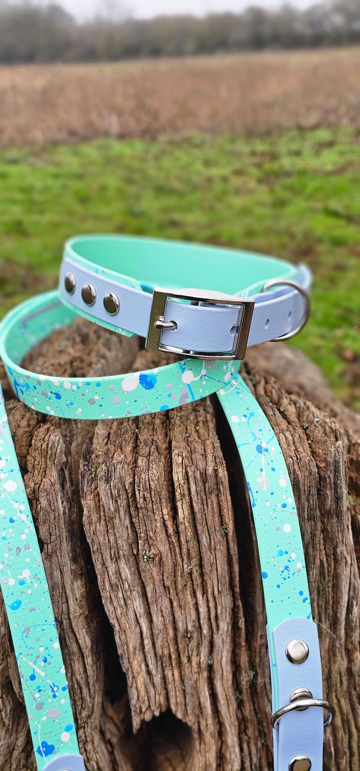 Seabreeze - Waterproof BioThane© Splatter Dog Collar - Pastel Collection