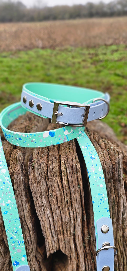 Seabreeze - Waterproof BioThane© Splatter Dog Collar - Pastel Collection