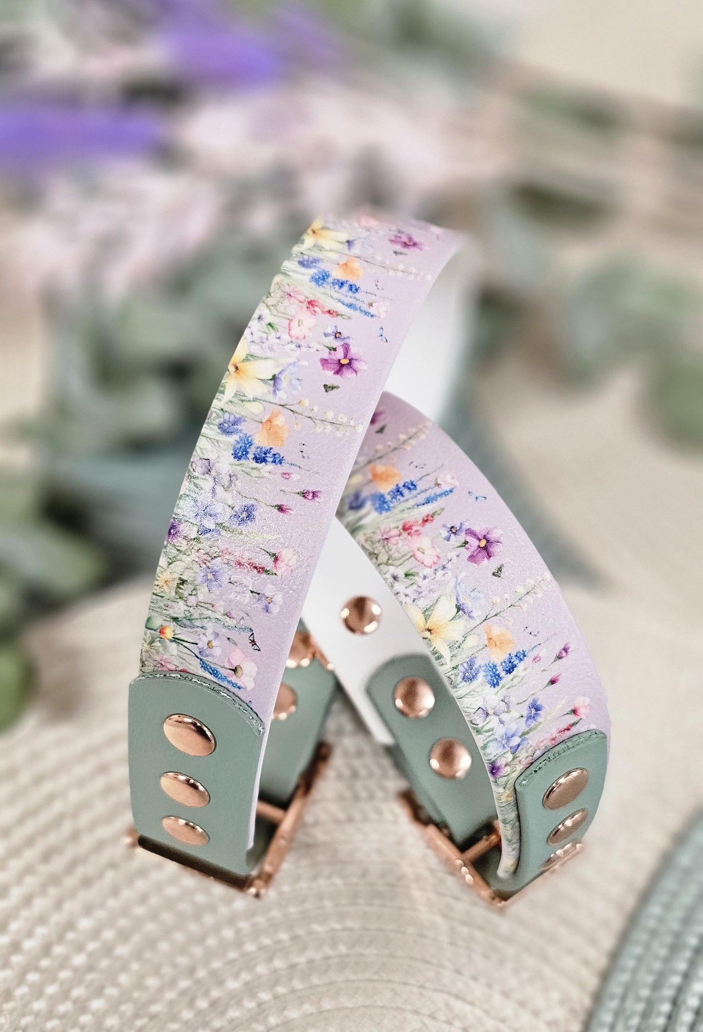 Wildflower Meadow - Printed Waterproof BioThane© Dog Collar