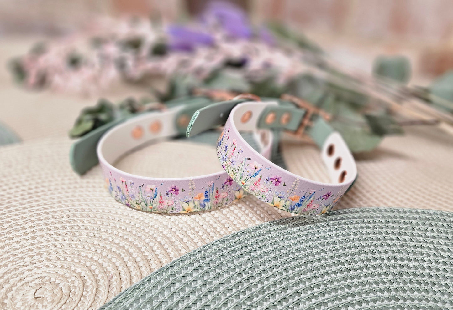 Wildflower Meadow - Printed Waterproof BioThane© Dog Collar