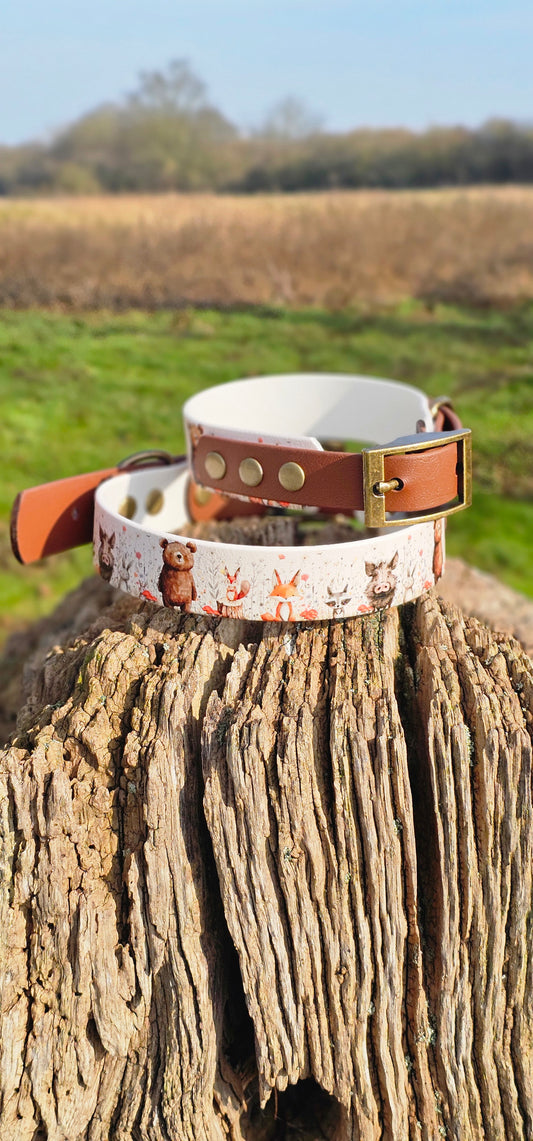 Hello Woodland - Printed Waterproof BioThane© Dog Collar