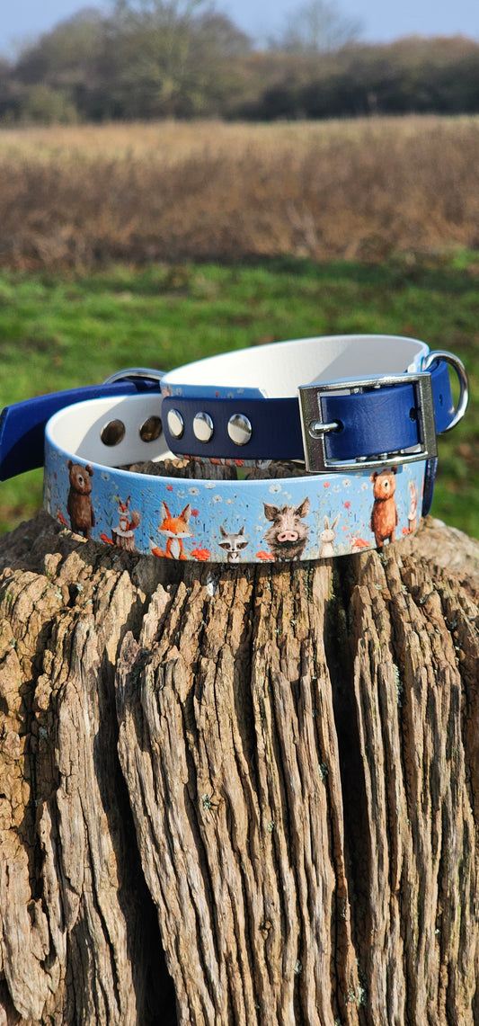 Forest Friends - Printed Waterproof BioThane© Dog Collar