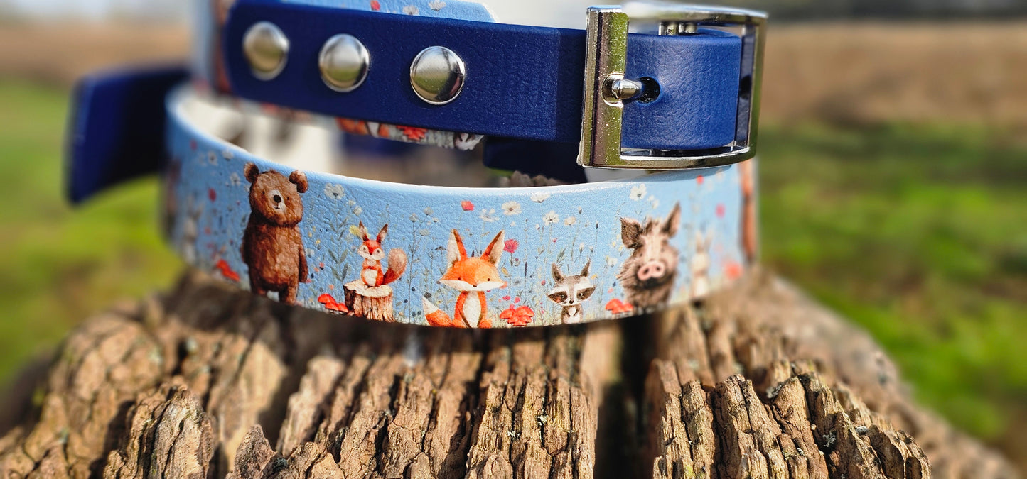 Forest Friends - Printed Waterproof BioThane© Dog Collar
