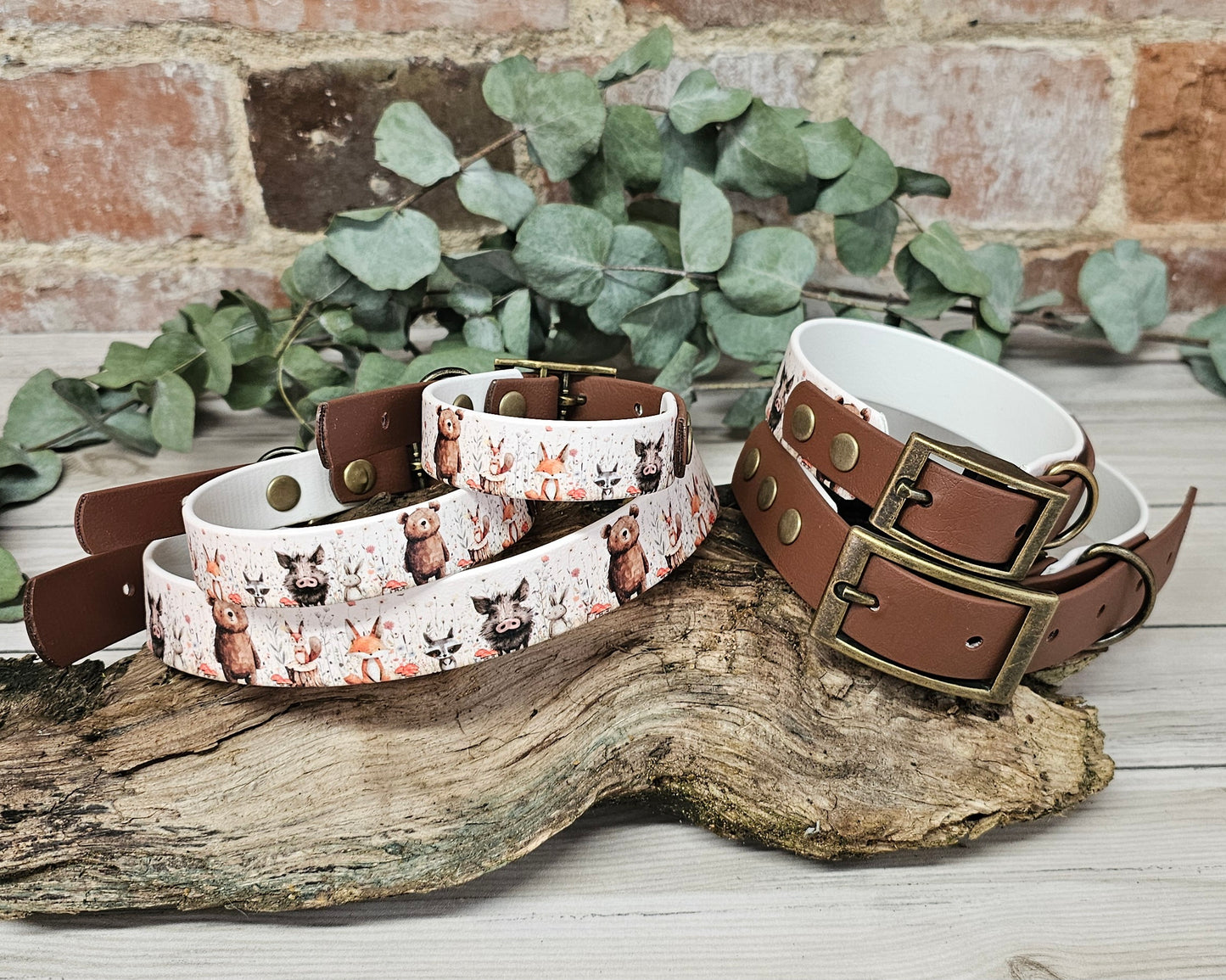 Hello Woodland - Printed Waterproof BioThane© Dog Collar