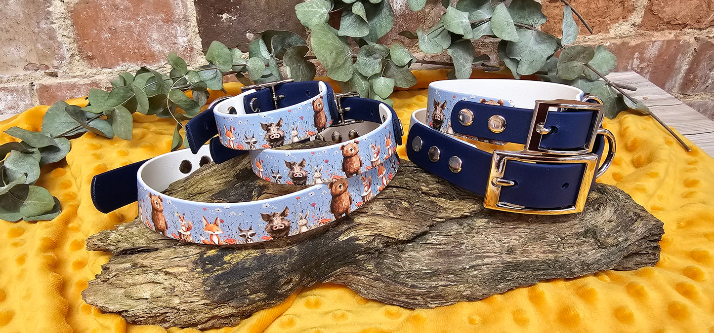 Forest Friends - Printed Waterproof BioThane© Dog Collar