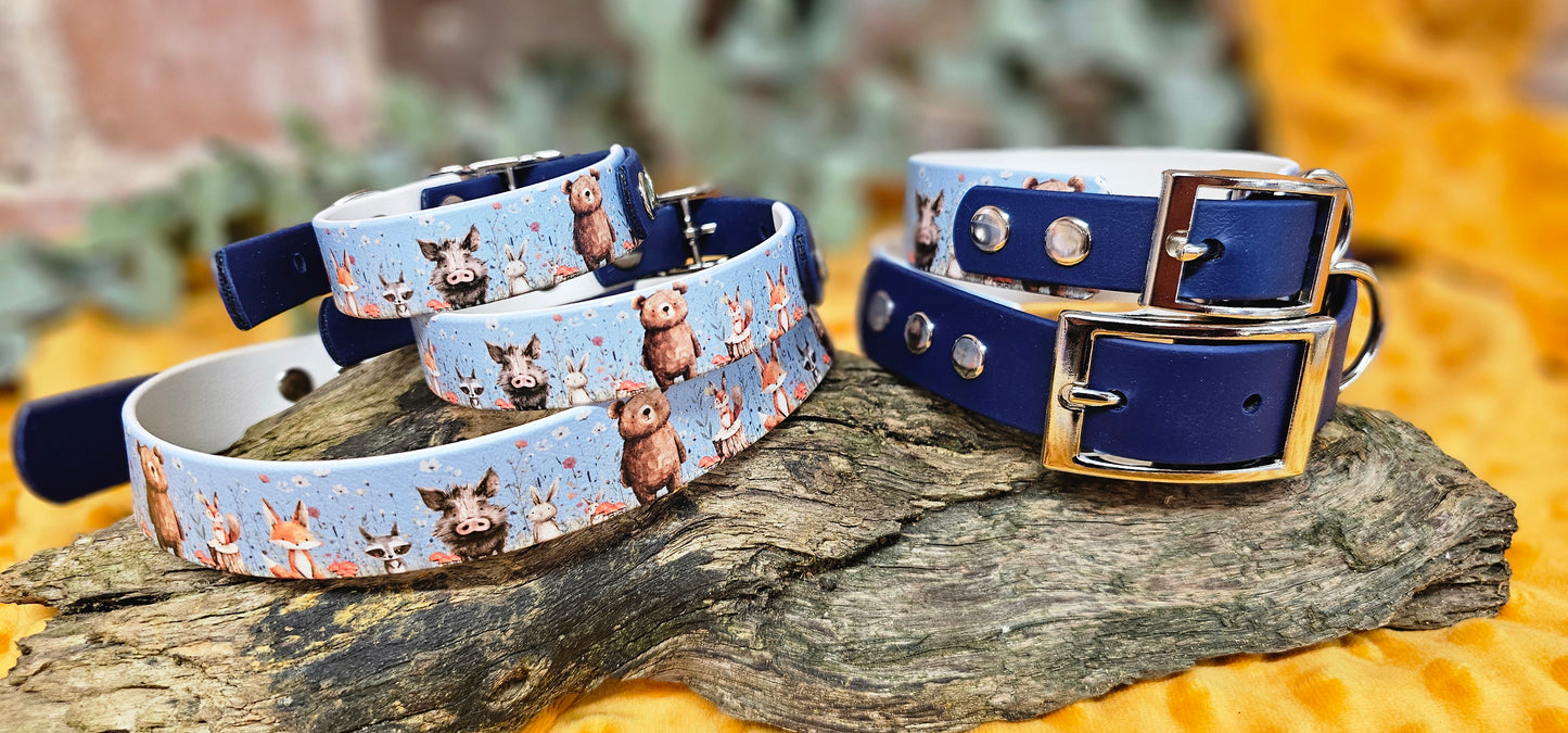 Forest Friends - Printed Waterproof BioThane© Dog Collar