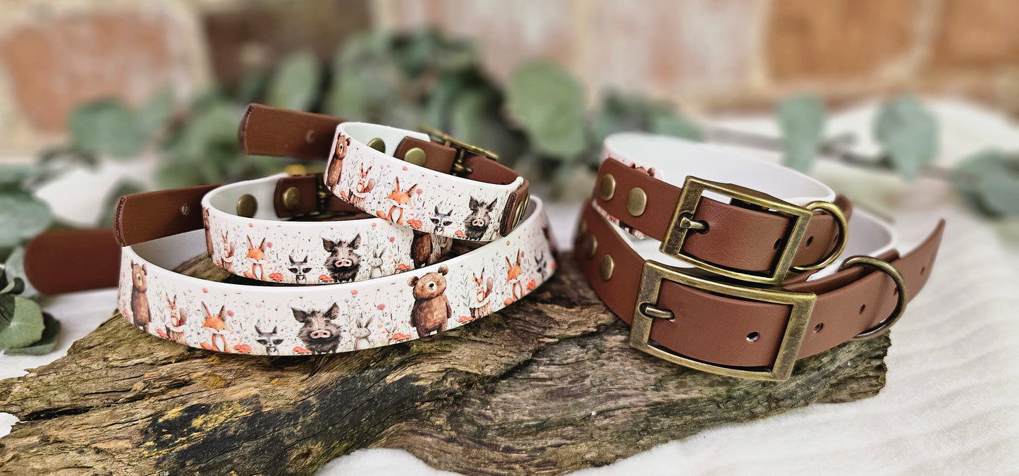 Hello Woodland - Printed Waterproof BioThane© Dog Collar