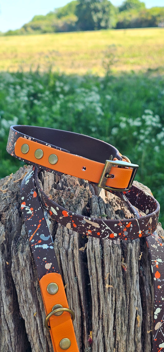 Fireside - Waterproof BioThane© Splatter Dog Collar - Terra Collection